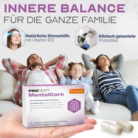 Probiom MentalCare (Pack of 1) 30 Capsules [The Probiotic for Inner Balance & Energy] - with Clinically Tested Bacterial Cultures Including Vitamin B12 - Daily Support for Fatigue