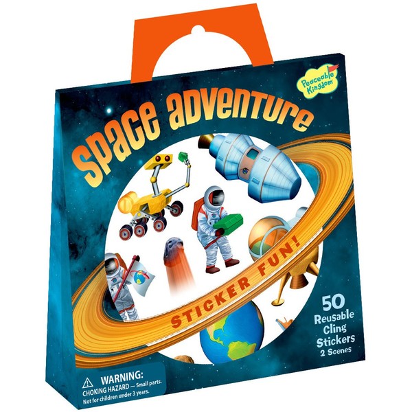 Peaceable Kingdom Sticker Fun! Space Adventure Reusable Sticker Tote