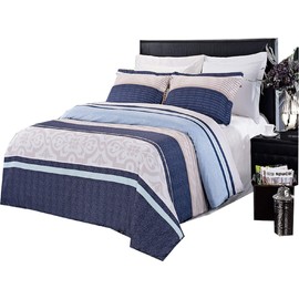 Park-Ave 3-Piece Full / Queen Comforter Cover (Duvet-Cover-Set) 100-Percent Brushed Microfiber