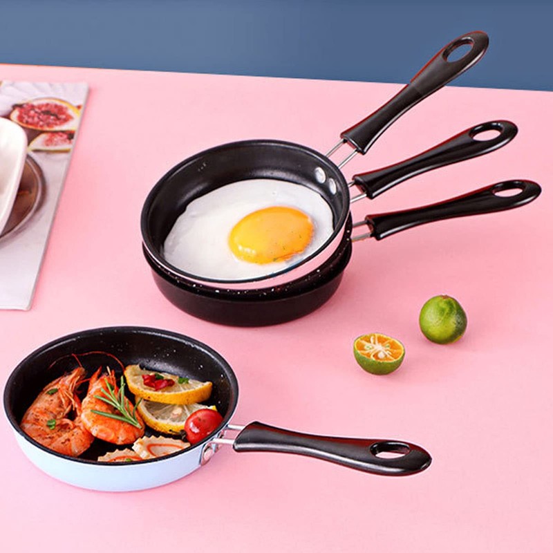 BOENLU 4.72in Mini Frying Pan, Stainless Steel Nonstick Induction Pot