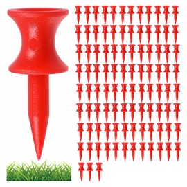 hzfengsheng ﻿100PCS Red Golf Tees Plastic 30MM Small Castle Tees Golf Accessories Winter Golf Tees for Driving Range, Bright Colour & Durable