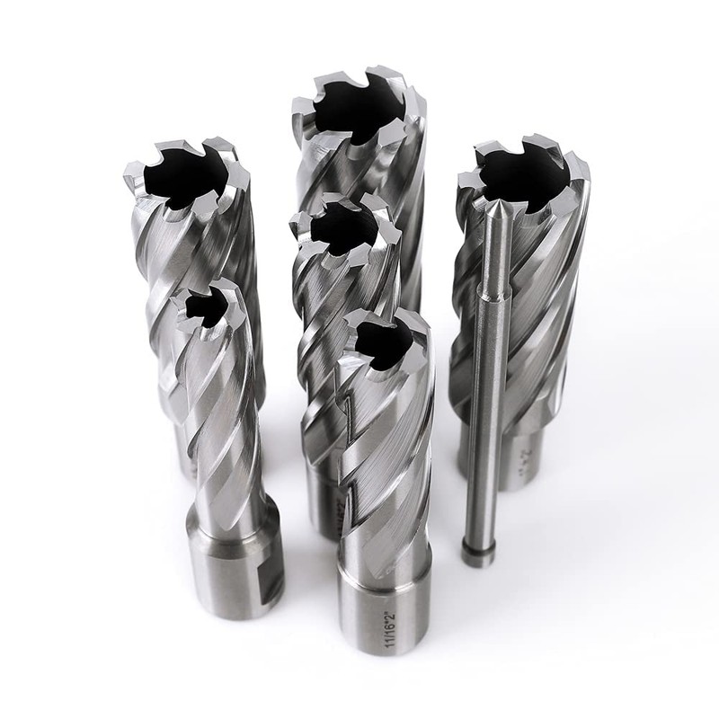 OSCARBIDE Annular Cutter Set 8 Pieces, 3/4" Weldon Shank,2" Cutting