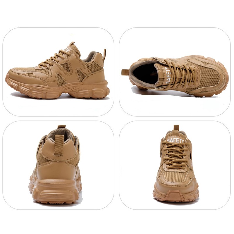 COOU Work Shoes Women's Lightweight Safety Shoes Non-Slip Sporty Steel