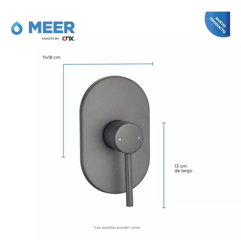Cnx Kit De Regadera Negra Mutliposición Con Mezcladora