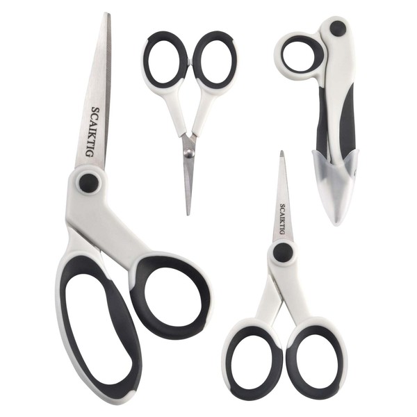 SCAIKTIG Premium Sewing Scissors Bundle, 8" Heavy Duty Fabric Scissors,