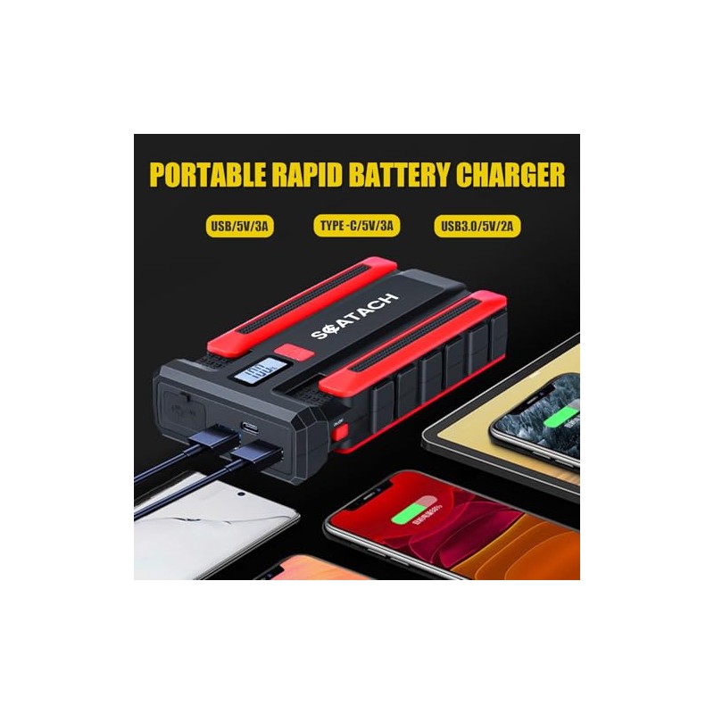 Scatach Jump Starter 5000A, 12V Car Battery Jump Starter Battery