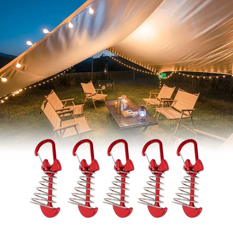 5 x Deck Anchor Pegs, Tent Spring Buckle, Tent Awning