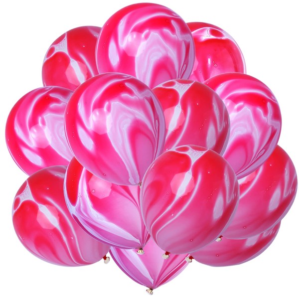 Pink Marble Balloons Red Hot Pink Balloons Marble Agate Latex