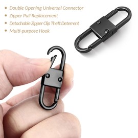 Aemoe Double Opening Mini Carabiner Zipper Clip Zipper Pull Replacement, Zipper Clip Theft Deterrent, Multipurpose Small Carabiner Zipper Clip for Luggage Suitcase Backpacks Key for Traveling Hiking