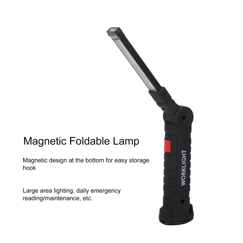 Magnetic Foldable Lamp COB+LED White Work Maintenance Light Large Emergency