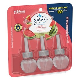 Glade Aromatizante para Hogar, Aroma Sanda Refrescante, Aromatizante Lquido Elctrico de Ambiente, 3 Repuestos de 21ml                                 