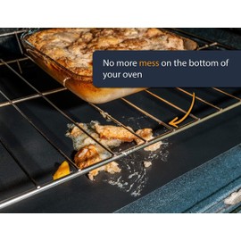 Oven Liners for Bottom of Oven (2 Pack) - Universal Non Stick Oven Liner for Fan Assisted Ovens, 32 x 50 cm Kitchen Accessories Oven Protector Save Time Keep Your Oven Clean (Black)