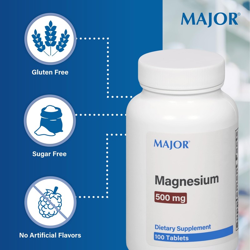 Major Magnesium 500mg - Magnesium Oxide Tablets - Dietary Supplement