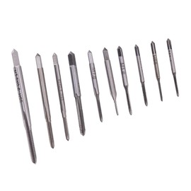 Jiawu Professional Use Machine Hand Tap Set, 10pcs Mini Threading Taps for Machinists and Metalworkers