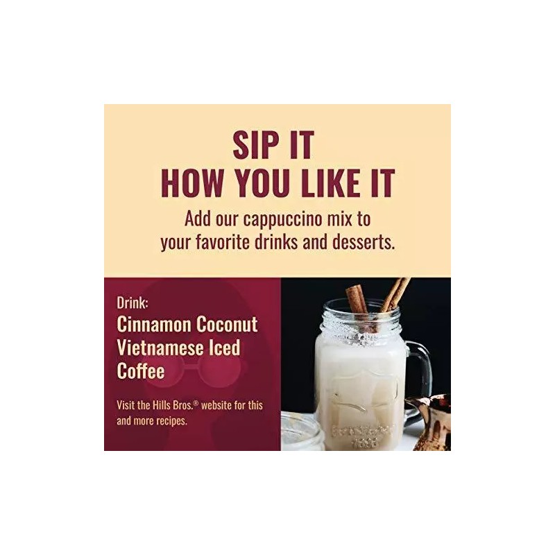 Hills Bros Instant Double Mocha Cappuccino Mix, Easy to Use,
