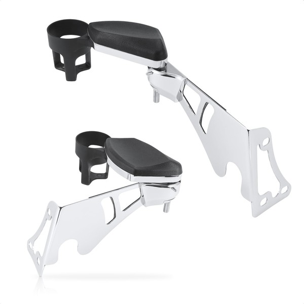 Motorcycle Passenger Armrests Cup Holders for Harley Touring Models Electra