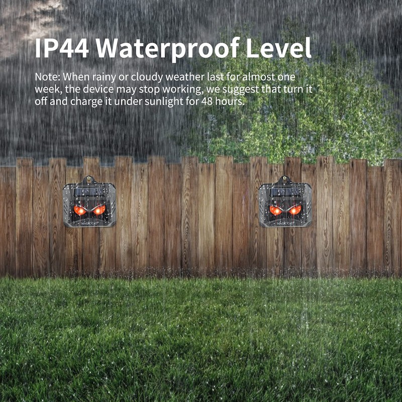 MAGIC CAT 4 Pack Solar Animal Repeller Outdoor, 2024 Nocturnal