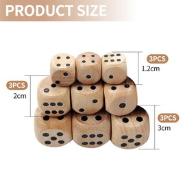 9 Wooden Dice, Gaming Dice, Dice Dice, Gaming Accessories, Lightweight Dice