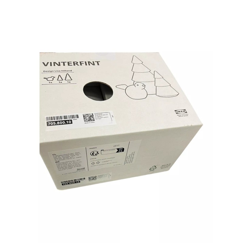 Ikea VINTERFINT Limited Edition Decoration Set of 3 White Christmas