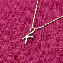 trendor 15255-K Women's Necklace with Letter K Pendant Gold on Silver 925 Fashionable Jewellery for Women, Magical Necklace, Great Gift Idea, 40 cm