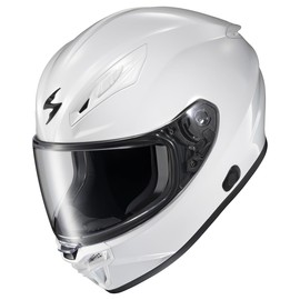 ScorpionEXO R430 Full Face Street Motorcycle Helmet with Bluetooth Ready Speaker Pockets DOT SNELL Solid (White - Small)