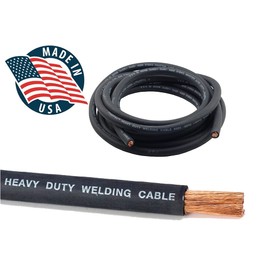 WeldingCity 50-ft 4 AWG USA-Made Heavy Duty Welding Cable Highly Flexible Durable EPDM Rubber Jacket 600V -50C-105C Black