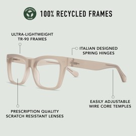 LOOK OPTIC Cosmo Progressive Reader - Stylish Unisex Reading Glasses, Prescription-Quality (1, Taupe)