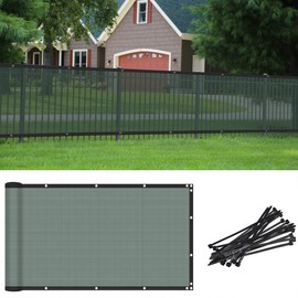 Coarbor 7'x13' Vinyl Coated Polyester (PVC) Mesh Privacy Fence Screen Fencing for Back Yard Deck Patio Garden Blocker Barrier 80% Blockage with Gommets on Edges 280GSM -Green