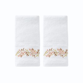 SKL Home Misty Floral 2-Piece Hand Towel Set, White