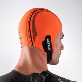 ZONE3 Orange Neoprene Swim Cap