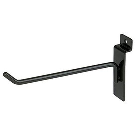 EZ-Mannequins Black Metal Slatwall Hooks - Sturdy Display Hooks for Slat Wall Panels - Pack of 12 (6 Each 4" and 6") - Medium to Heavy Duty - 0.24" Diameter & 30 Degree Tip for Easy Handling