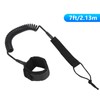 Surfboard Leash High Elasticity TPU Black Adjustable Coiled Surfing Leg