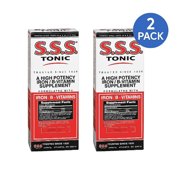 S.S.S. Tonic Iron B-Vitamin Supplement 10oz 2 Pack Exp 05/2028