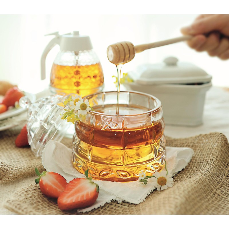 PAULSWAY Honey Dispenser Jar with 2 Dippers – 9 OZ