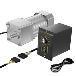 Bemonoc 110V AC Gear Reducer Motor Low Speed 7.5rpm Power 120W Output Shaft 12mm & AC Speed Controller Kits Speed Can be Adjustable for Printing Industry