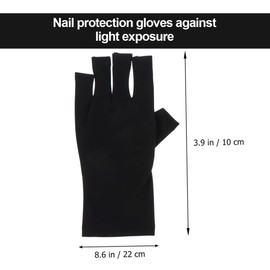 AEIOPRS 2 Paar Schwarz UV-Schutzhandschuhe für Nägel - Gel Maniküre Anti-UV fingerlose Handschuhe Hautpflege für Damen Maniküre Autofahren Angeln