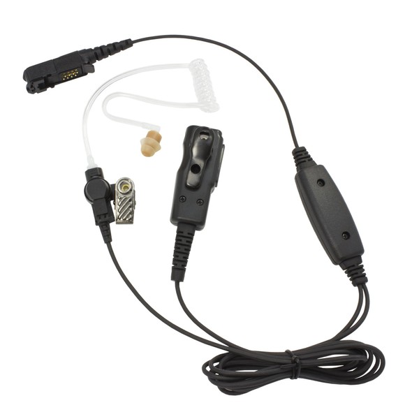 ExpertPower® 2-Wire Covert FBI Earpiece PTT Mic Headset Compatible with Motorola MOTOTRBO XiR E8600 XiR E8608