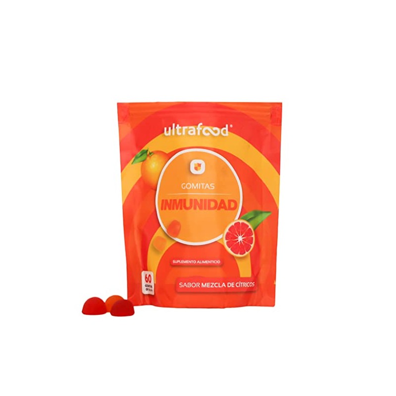 Gomitas Vitamina Betaglucano Gluconato Zinc Suplementos 100 Naturales Sabor Cítricos