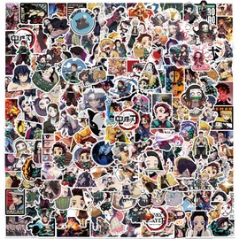 Demon-Slayer Stickers, Anime Stickers, 200pcs, Demon-Slayer Cartoon Waterproof Sticker, Driflo Cute Sticker, Demon S-Layer Merch, for Party Bag, Skateboard, Bottle, Laptop