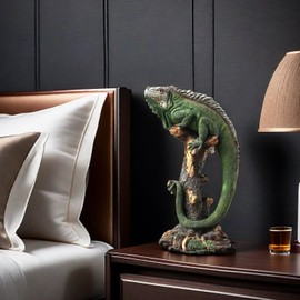 SHTWX 14 Inch Lizard Statue Resin Sculpture Decor Figurines for Home Decor Accents, Living Room Bedroom Office Decoration - Animal Sculptures Collection for Lizard Lovers