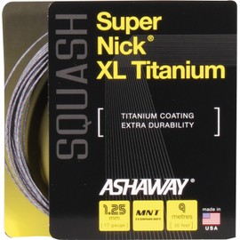 ASHAWAY Supernick XL Titanium Squash String, White/Grey, 9 m
