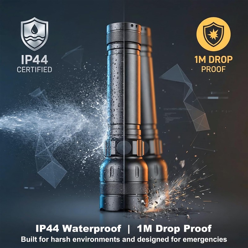 SuperFire LED Tactical Flashlight, 1300 High Lumens with 6 AA