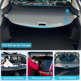 AceRide Cargo Cover Compatible with Subaru Crosstrek Impreza 2023 2022 2021 2020 2019 2018, Retractable Rear Trunk Cover Luggage Privacy Security Shield Shade(Canvas)