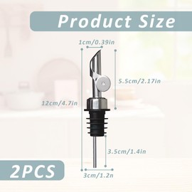 2 Stück ausgießer,öl ausgießer,ausgießer für ölflaschen,flaschenausgießer,ausgießer spirituosen,Edelstahl Multifunktions Olivenöl Ausgießer,ausgiesser fuer essig und oel,für Cafés, Küche,Outdoor Grill