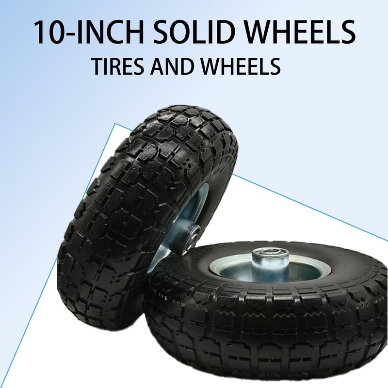 AMZDIAI 10-Inch 4.10/3.50-4 Tire and Wheel Flat Free, Heavy Duty