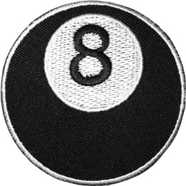 Eight 8 Ball Billiards Pool Sewing Iron on Applique Embroidered Emblem Badge Patch by Ranger Return - Black (IRON-8-BLACK)