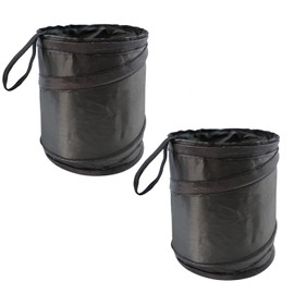 Pack of 2 Mini Car Trash Bin, Foldable Car Trash Bin, Portable Car Garbage Sack, Leak-proof Trash Bin, Foldable Bin for Storage and Collection of Car Rubbish (Black)