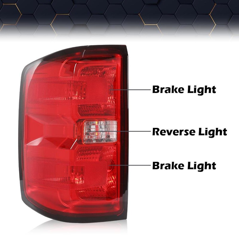 PIT66 Tail Lights Assembly, Compatible with 2014-2019 Chevy Silverado/2015-2019 GMC