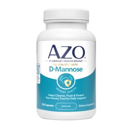 AZO D Mannose Urinary Tract Health, Cleanse, Flush & Protect The Urinary Tract, No.1 Pharmacist Recommended Brand, Clinical Strength, Non-GMO, 120 Count