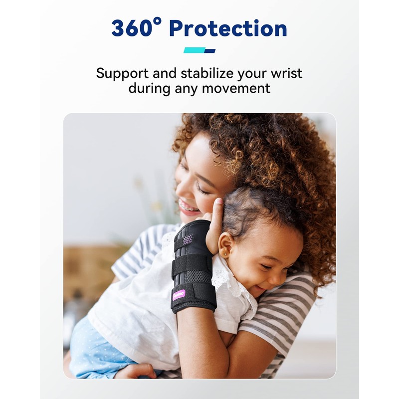 Fitomo Wrist Support with 3 Metal Splints and Soft Thumb